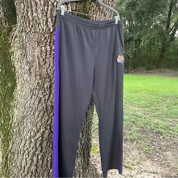 LSU MENS TIGERS GRAY PURPLE TRACK PANTS POCKETS DRAWSTRING LOUNGE SLEEP ATHLETIC - Picture 11 of 14
